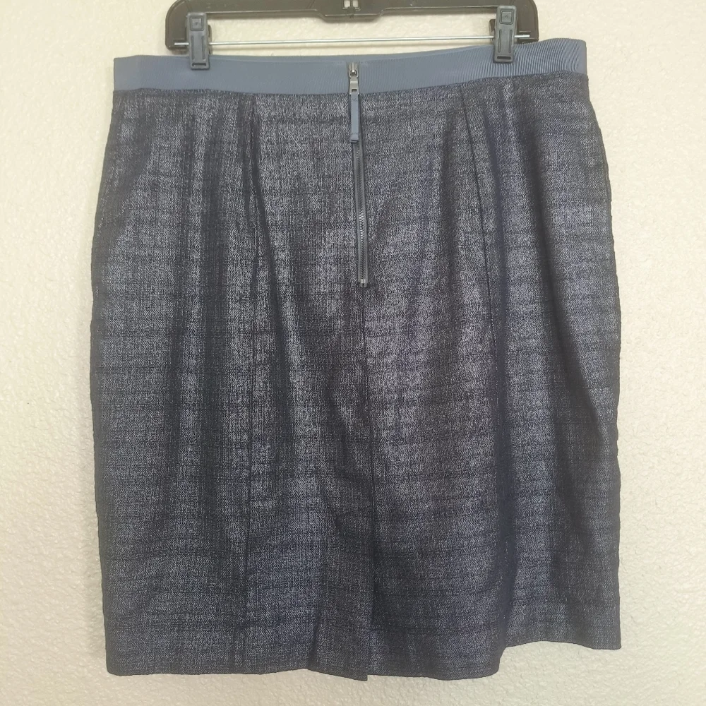 Loft ANN TAYLOR short dark blue skirt size 14 women's Cotton business ‎ office